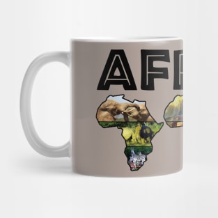 Africa Wildlife Continent Trio Collage Mug